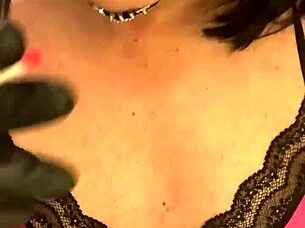 Cd Nikki feels aroused smoking and playing with fake cum