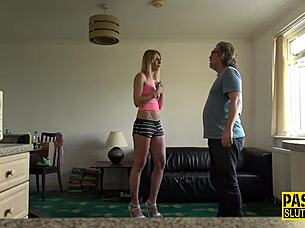 Fingered and throated sub begs for more in rough maledom play