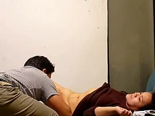 I made the skinny long-haired girl moan loudly on my wet tight pussy