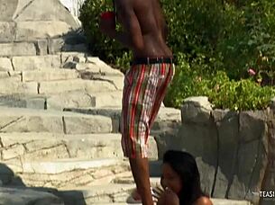 Brunette Bent Over By Throbbing Bbc At Pool Party