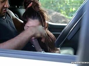 Latina teen Sally is bound in bondage, receiving a hard pounding after giving a blowjob