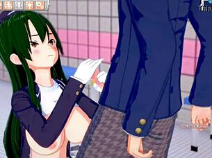 i can't stop rubbin crusch's big tits in this hentai game, it's so hot!