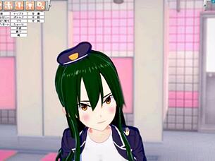 i can't stop rubbin crusch's big tits in this hentai game, it's so hot!