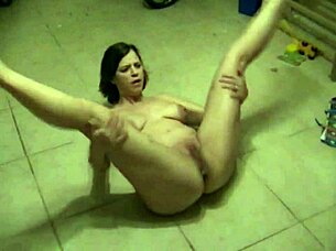 in their homemade setup, he spanks his wife's pussy hard and whips it