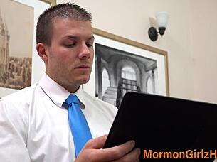 Masturbating Mormon Teen Fucks In Taboo Missionary Session