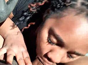 Young freak intensely sucks cock.