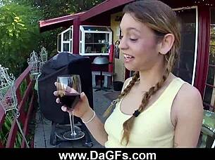 Hot Emo Babe Gives Intense Blowjob on Balcony