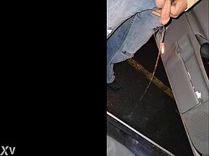 Almost Caught Peeing Outdoors by Security Guard in Public Park