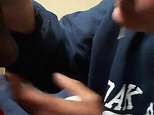 The homeboy wanted to suck the granny's big black cock