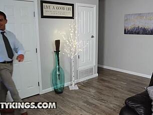 I sneaky sex with gina valentina in the kitchen, deepthroat choking and spanking amateurs