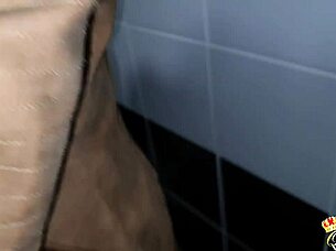 Maria Kalos gets a fast fuck in the public mens toilet from a big cock.