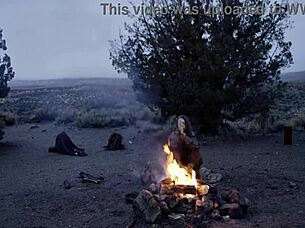 fantasy baremaidens at the campfire scene