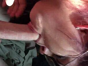 sexy brunette teen gives pov blowjob, cumshot?