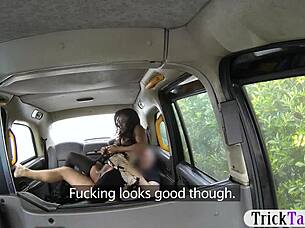 Ebony Passenger Blows Big Boobs and Gets Pounded Outdoors