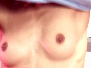 Demi A plays with her blue dildo toy