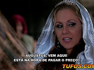 Fairy godmother fucks hard in Cinderella porn parody with interracial blowjob scenes