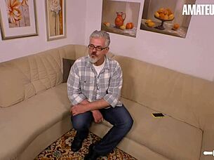 Short-haired German slut Sabrina fucks stranger while husband is away