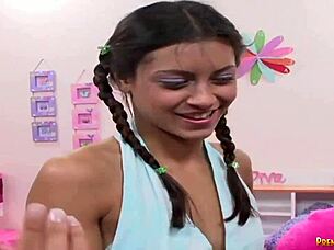 Mica's intense blowjob and teen fuck