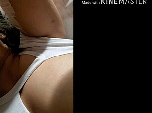 I lay back and cum all over her tits