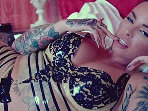 The gorgeous babe in lingerie gets fucked by a big cock in an interracial scene, her petite body trembling with horniness