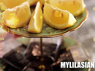 Kimmy Kim and David Lee share a tasty treat