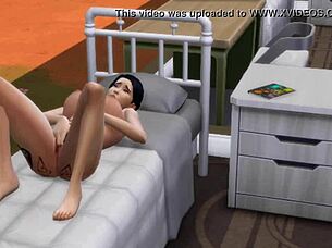 Hospital solo lesbian masturbation turns into self-pleasure fucking.