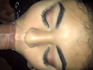 mami gets sloppy facial from big cock