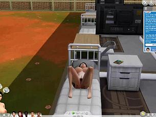 Hospital solo lesbian masturbation turns into self-pleasure fucking.