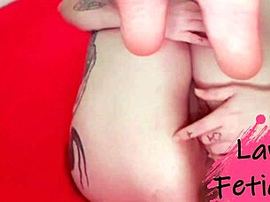 Does this redhead tease with feet fetish?