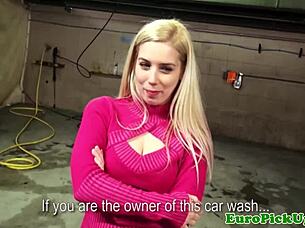 Blonde Teen Flashes Her Boobs Outdoors