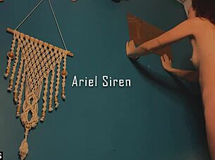 Couldn't resist me painting naked and licked me all over