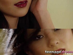 Nude European Asian Teen Poses in Heels and Shoes