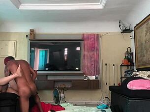 Novinho Lifts Novinha For Cock Ride.