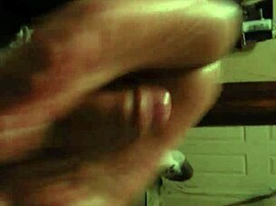 Wife's explosive footjob leads to massive cumshot