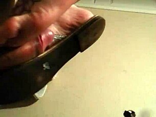 Wife's explosive footjob leads to massive cumshot