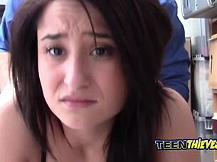 i saw isabella crawl on officer's desk to get fucked by big cock