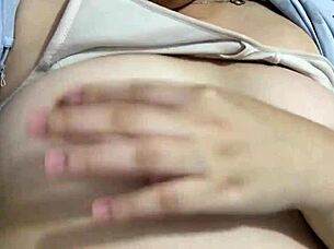 Filipina girlfriend feels horny after work masturbation