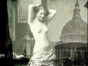 Vintage outdoor scenes with natural figures and pooch