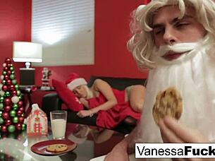 Vanessa Cage says, Let Santa in my tight wet pussy