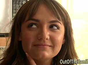 Horny stepdaughter fingered and jizzed on face in reality