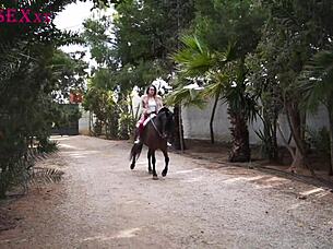 That teen girl is getting fucked by her employee outdoors in Spain, it's wild