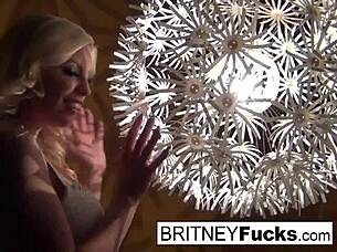 Sexy blonde teases with retro solo masturbation, showing big tits and pussy