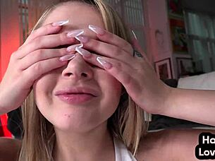 flexible hj 21yo gf jerks pov penis in oiled hands