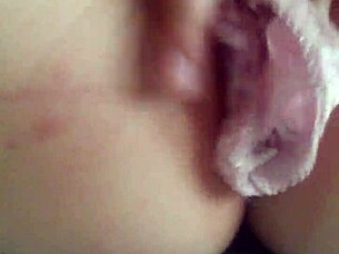 Girl stuffs panties into her pussy in the second video.