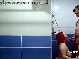 redhead chubby girl is fucking hard in the shower 😍