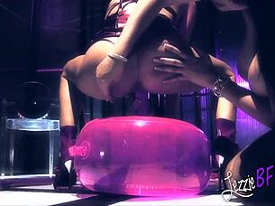 Lezzie BFF Strap-On Slam in Wild Stripper Club!