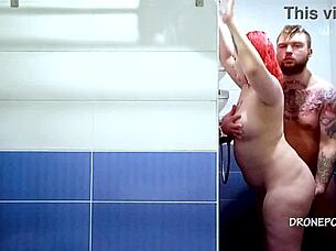 redhead chubby girl is fucking hard in the shower 😍