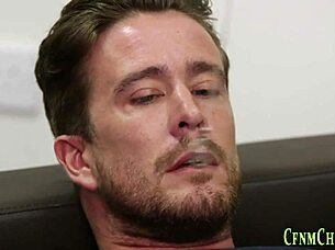 Femdom babes humiliate cock with cum