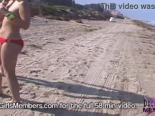 College Coeds Strip Nude on Texas Beach for Spring Break