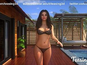 Hey, check Alice doing a sexy dance by the pool with stunning moves!